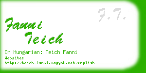 fanni teich business card